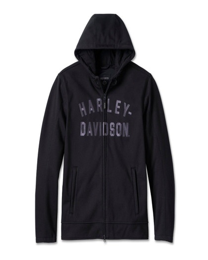 HARLEY-DAVIDON/ストレッチフードジャケット Ｌサイズ相当 Harley-Davidson Black Denim Hooded Riding Jacket