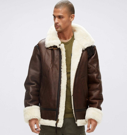Mens Glamorous Shearling Bomber Leather Jacket Mens Glamorous Shearling Bomber Leather Jacket