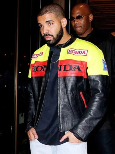 Honda Aubrey Drake Graham Biker Leather Jacket