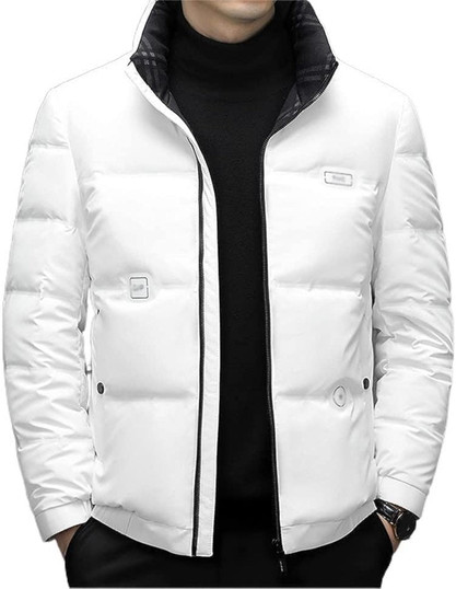 Mens Short Standing Collar Warm Jacket