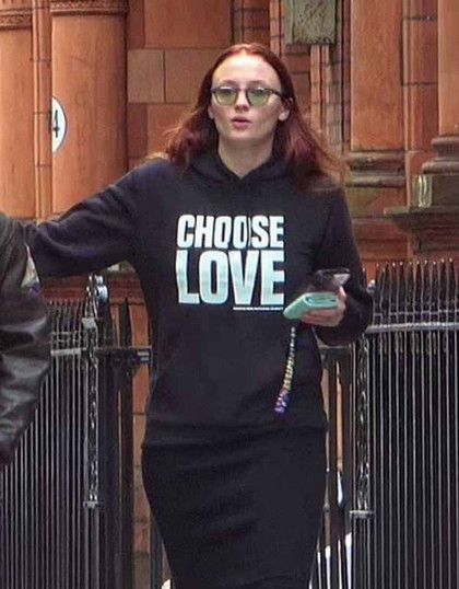 Sophie Turner Choose Love Black Hoodie