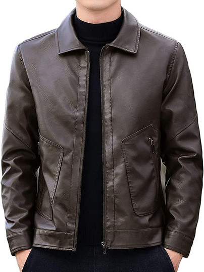 Men's Casual Varsity Leather Jacket
