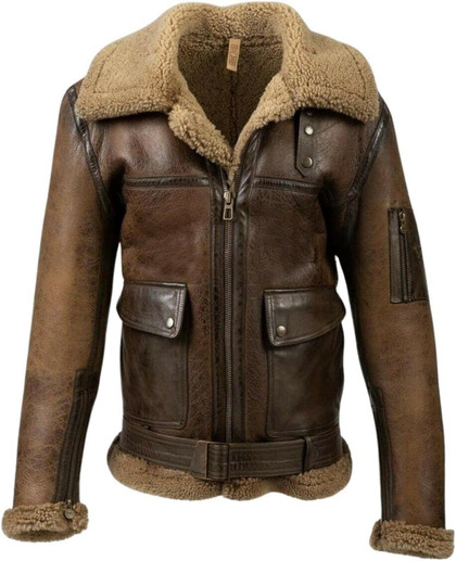 Men's B3 Brown Aviator Sherpa Jacket Men's B3 Brown Aviator Sherpa Jacket