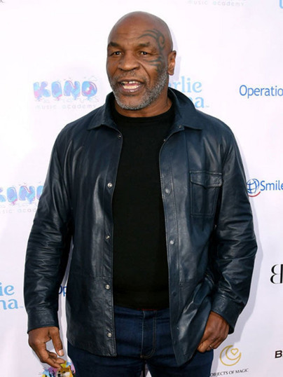 Mike Tyson Blue Leather jacket