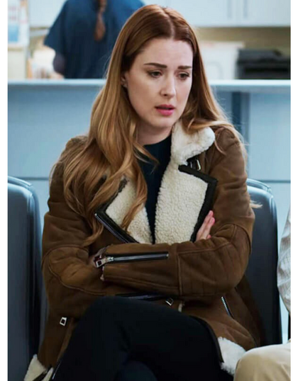 Melinda Monroe Virgin River Shearling Leather Jacket Melinda Monroe Virgin River Shearling Leather Jacket