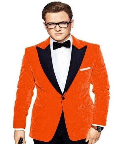Kingsman Taron Egerton Eggsy Orange Suit