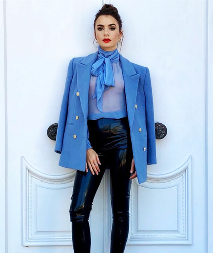 Emily in Paris Emily Cooper Blue Wool Blazer