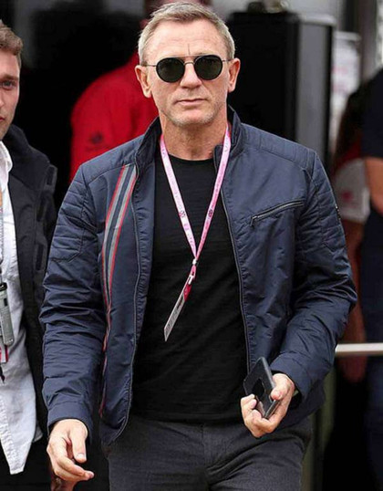 No Time To Die Daniel Craig Blue Cotton Jacket