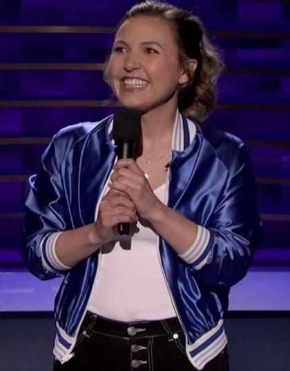 Taylor Tomlinson Conan Blue Bomber Jacket