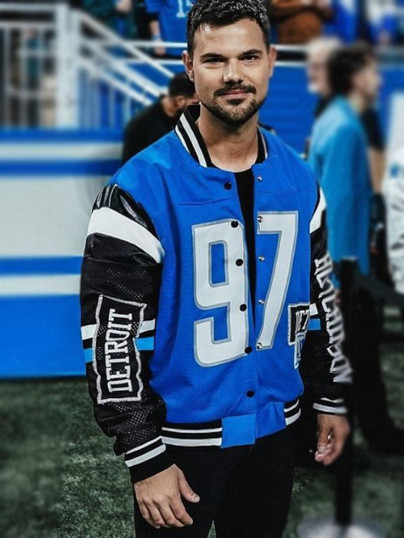 Detroit Lions Taylor Lautner Letterman Jacket