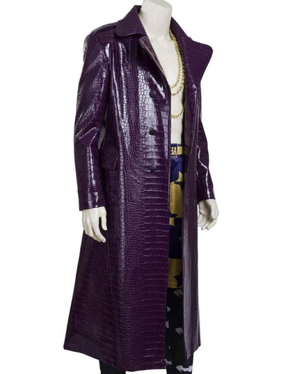 Joker Suicide Squad Trench Real Leather Coat