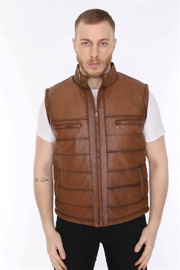 Men's Leather Vest Tan Color Men's Leather Vest Tan Color