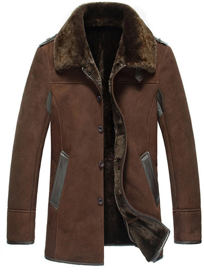 Mens Brown Shearling Reacher Style Coat Mens Brown Shearling Reacher Style Coat