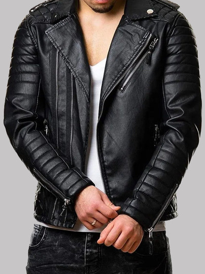 Black Cafe Racer Leather Jacket Black Cafe Racer Leather Jacket