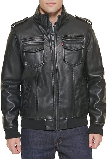 Men's Black Leather Aviator Bomber Jacket Men's Black Leather Aviator Bomber Jacket