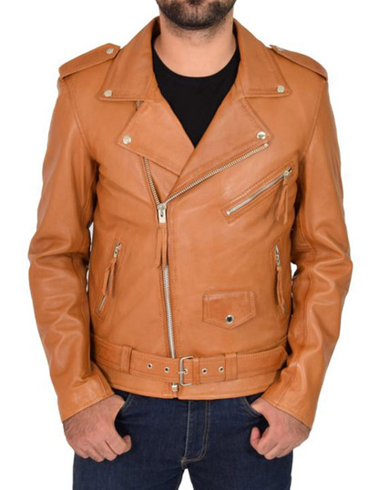 Mens Brown Biker Leather Jacket Mens Brown Biker Leather Jacket