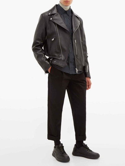 Men Classic Black Biker Leather Jacket Men Classic Black Biker Leather Jacket