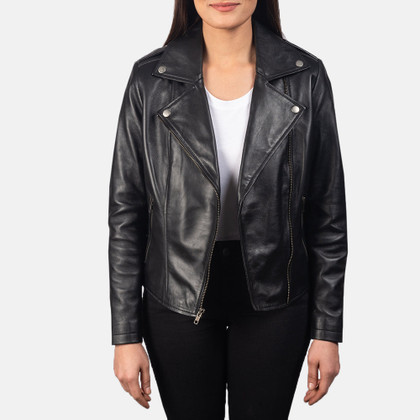 Charcoal Black Women's Sheepskin Leather Jacket Charcoal Black Women's Sheepskin Leather Jacket