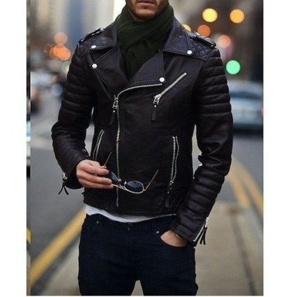 Biker Black Leather Jacket Men Biker Black Leather Jacket Men