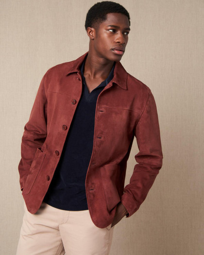 CASUAL RED SUEDE JACKET FOR MEN CASUAL RED SUEDE JACKET FOR MEN