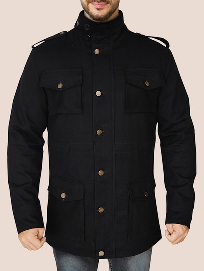 Men's Classic Black Cotton Jacket
