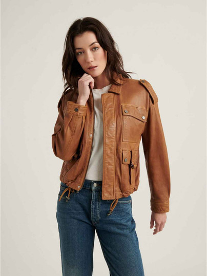 Women Stylish Pure Leather Brown Jacket Women Stylish Pure Leather Brown Jacket