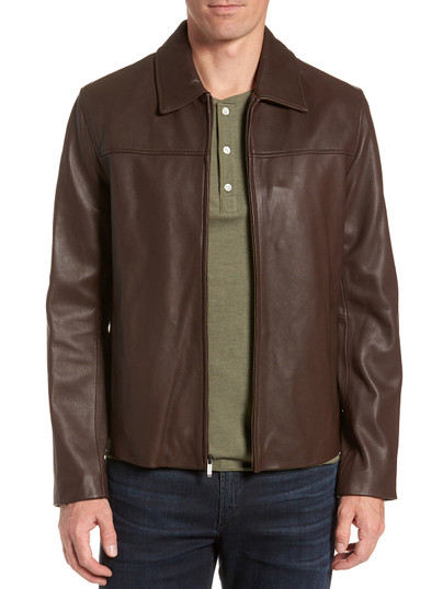 Mens Stand Collar Brown Leather Jacket Mens Stand Collar Brown Leather Jacket