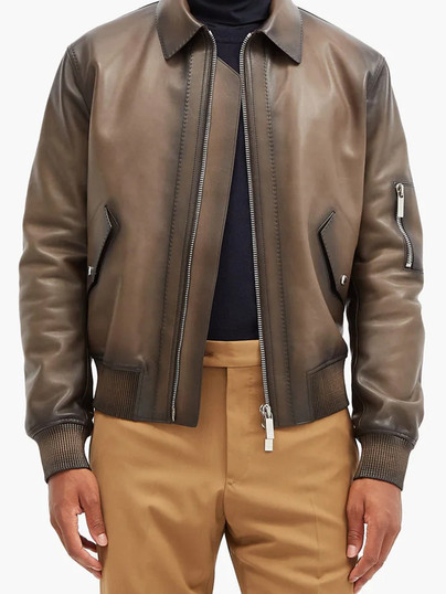 Mens Dashing PU Blouson Leather Jacket