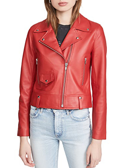 Womens Red Biker Leather Jacket Womens Red Biker Leather Jacket