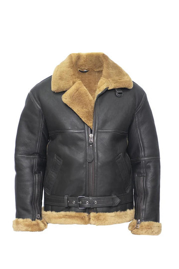 Mens Raf Sheepskin Leather Aviator Jacket