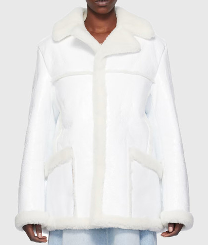 Future Type Shit White Shearling Jacket
