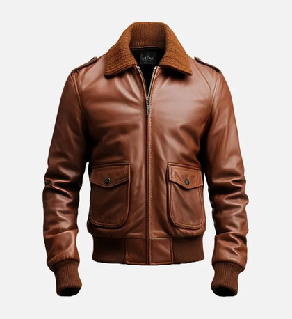 Men's Brown Bomber Aviator Leather Jacket Men's Brown Bomber Aviator Leather Jacket