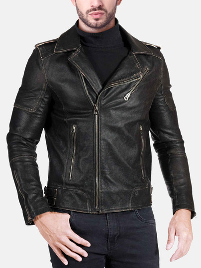 Mens Distressed Vintage Leather Jacket For Men.com