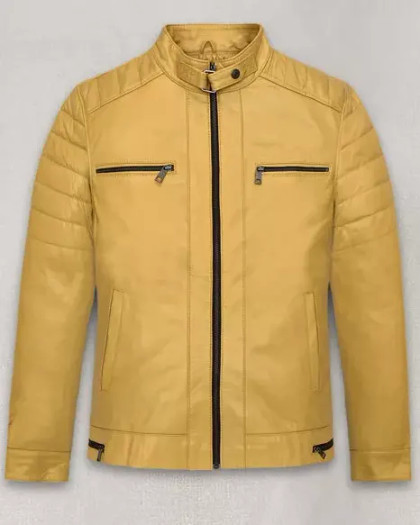 YELLOW CORD レザージャケット Lサイズ Yellow Leather Biker Jacket: Zipped Sleeves, YKK Zips - Etsy