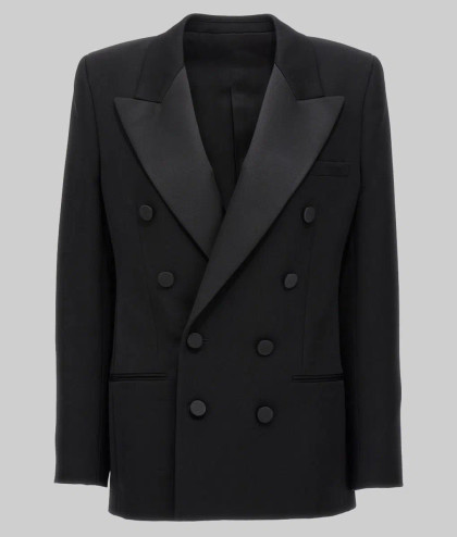 Selena Gomez Double Breasted Black Blazer Selena Gomez Double Breasted Black Blazer