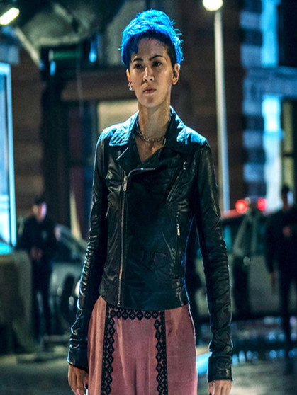 The Matrix Bugs Jessica Henwick Black Leather Jacket