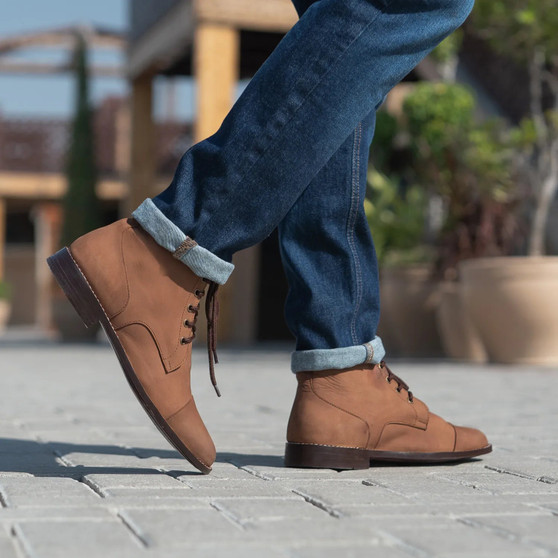 Men's Oil Pull-up Brown Leather Boots