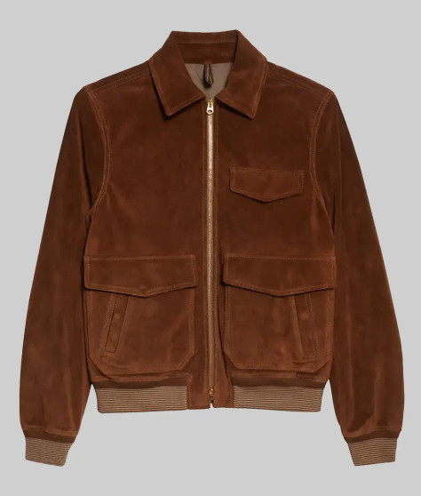 The Day Of The Jackal Eddie Redmayne suede jacket