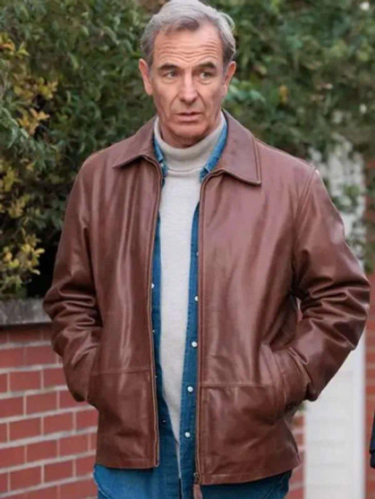 The Game Robson Green Patrick Harbottle Brown Leather Jacket