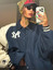 Hailey Bieber Coachella Blue & White Varsity Jacket