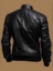 Men Pure Black Biker College Jacket