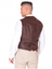 Brown Real leather Biker Vest For Men