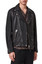 Mens Milo Black Leather Biker Jacket