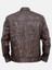 Mens Faded Brown Distressed Leather Jacket