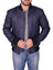 Navy Blue Varsity Leather Jacket