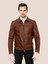 Dark Brown Classic Leather Jacket For Men