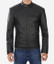 Mens Black Snap Button Collar Jacket