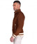Brown Suede Leather Bomber Jacket for Men