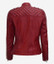 Red Asymmetrical Padded Leather Jacket