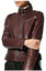 Maroon Snap Collar Leather Jacket For Women